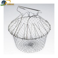 Foldable Steam Rinse Strain Fry Chef Basket Strainer Net Kitchen Cooking Tool RS